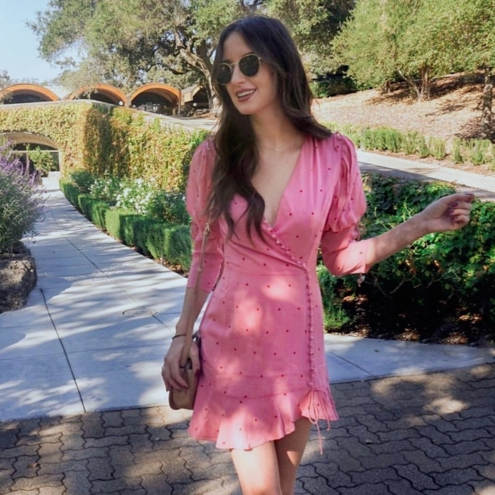 For Love & Lemons XS Rosie Button Mini Dress